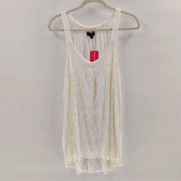 Suzanne Betro White Lace Overlay Tank Top size 2X New With Tags - Picture 1 of 7